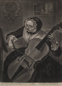 The Aged Trifler, cca 1750 (mezzotinta) od English School