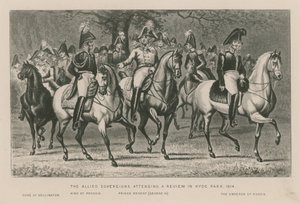 The Allied Sovereigns se účastní revize v Hyde Parku, 1814 od English School