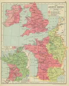 Angevská říše (barevná litografie) od English School