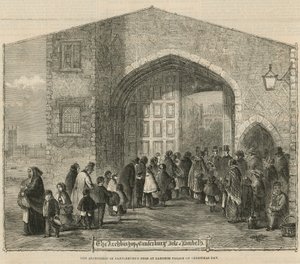 Arcibiskup z Canterburys Dole v Lambeth Palace na Štědrý den od English School