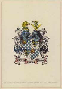 Erbovní znaky Edwarda Chaddocka Lowndese, esquira z Castle Combe v Chippenhamu (barevná litografie) od English School