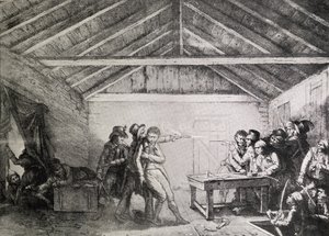 Zatčení spiklenců z Cato Street 23. února 1820 od English School