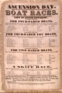 Program závodu lodí na Den Nanebevstoupení Páně, 6. května 1850 (hedvábí) od English School
