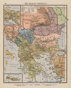 Balkánský poloostrov (barevná litografie) od English School
