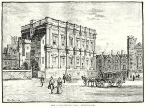 Hodovní síň, Whitehall (rytina) od English School