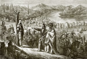 Baron de Wagon na válečném stanovišti od English School