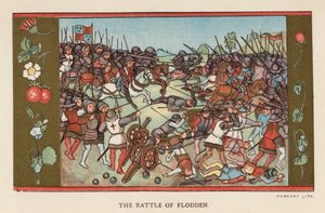 Bitva u Flodden (barevná litografie) od English School
