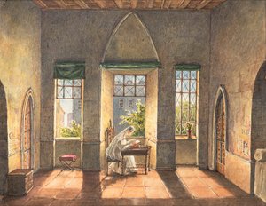 Věž Beauchamp, cca 1825 (akvarel na papíře) od English School