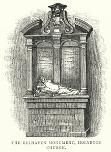 The Belhaven Monument, Holyrood Church (rytina) od English School