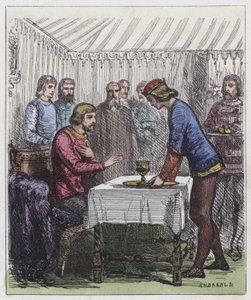 Černý princ a francouzský král (barevná rytina) od English School