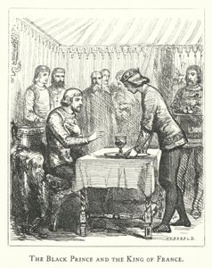 Černý princ a francouzský král (rytina) od English School
