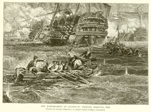 Bombardování Alžíru vikomtem Exmouthem, 1816 od English School