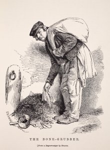 The Bone-Grubber, podle daguerrotypie Richarda Bearda, ilustrace z London Labour and London Poor od Henryho Mayhewa, hospoda. 1862 od English School