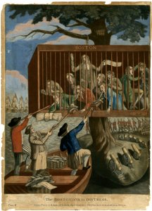 Bostonians v nouzi, 1774 od English School
