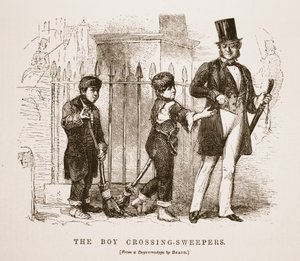 The Boy-Crossing Sweepers, z daguerrotypie Richarda Bearda, ilustrace z London Labor a London Poor od Henryho Mayhewa, hospoda. 1862 od English School