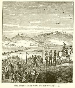 Britská armáda překračující Sutlej, 1845 od English School