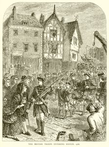 Britská vojska vstupující do Bostonu, 1768 od English School