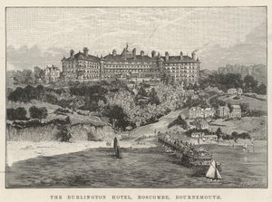 The Burlington Hotel, Boscombe, Bournemouth (rytina) od English School