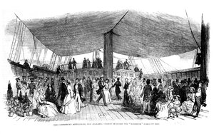 The Canterbury Settlement, Nový Zéland - skica na palubě lodi Randolph Emigrant, 1850 od English School