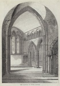 Kostel Chancel of Hythe (rytina) od English School