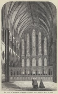 The Choir of Worcester Cathedral (rytina) od English School