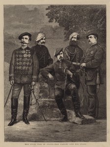 Občanská válka ve Španělsku, Don Carlos a jeho štáb (rytina) od English School