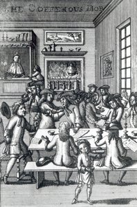 The Coffeehouse Mob, Edward Ward, převzato z Vulgus Britannicus, 1710 od English School