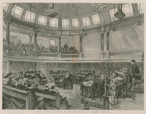County Council ve svém novém domově v Spring Gardens v Londýně od English School