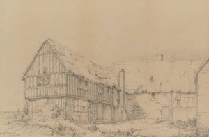 The Court Lodge at East Farleigh, poblíž Maidstone, c.1874 (Tužka) od English School
