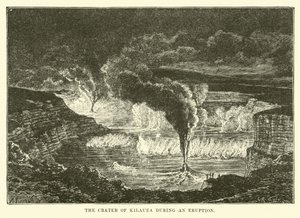 Kráter Kilauea během erupce od English School