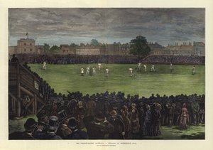 Kriketový zápas, Austrálie proti Anglii, na Kennington Oval
