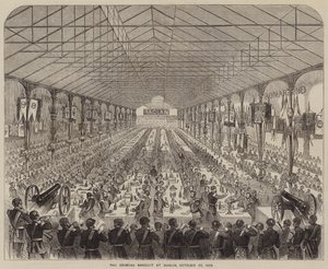 Krymská hostina v Dublinu, 22. října 1856 (rytina) od English School