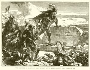 Obrana Malty rytíři svatého Jana proti Turkům v roce 1565 od English School