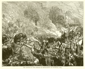 Obrana zámku Hougoumont ve Waterloo, 1815 od English School
