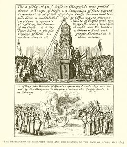 Zničení Cheapside Cross a spálení knihy sportu, květen 1643 od English School