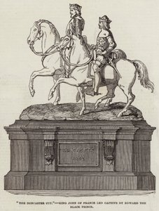 "Doncaster Cup", francouzský král Jan v zajetí od Edwarda Černého prince (rytina) od English School