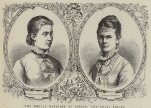 Dvojí svatba v Berlíně, královské nevěsty (rytina) od English School