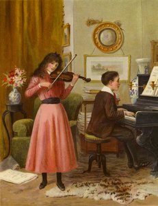 Duet (barevná litografie) od English School