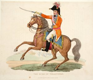 Vévoda z Wellingtonu, hospoda. od Richarda Evanse, engr Romney, ilustrace z Historický popis bitvy u Waterloo od Williama Mudforda, 1816 od English School