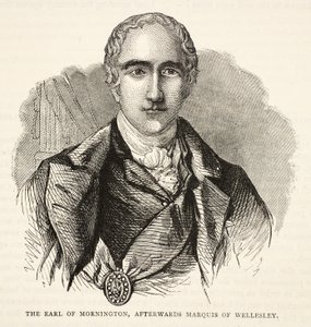 Hrabě z Morningtonu, poté markýz z Wellesley, ilustrace z Cassells Illustrated History of India od Jamese Granta, hospoda. 1879 od English School