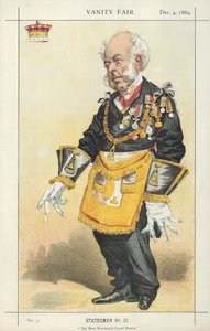 Hrabě ze Zetlandu, nejctihodnější velmistr, 4. prosince 1869, karikatura Vanity Fair od English School