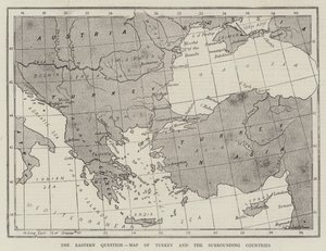 Východní otázka, Mapa Turecka a okolních zemí (rytina) od English School