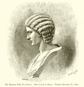 Císařovna Julia Pia Domna. (Busta nalezena v Římě. Vatikán, Rotunda, č. 554)