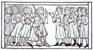 The Envoys from the Súdan, ilustrace z Vědy a literatury ve středověku a renesanci, napsal a vyryl Paul Lacroix, 1878 od English School