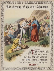 The Feeding of the Five Thousand (barevná rytina) od English School