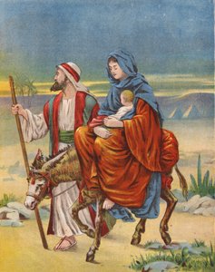 Útěk do Egypta (barevná litografie) od English School