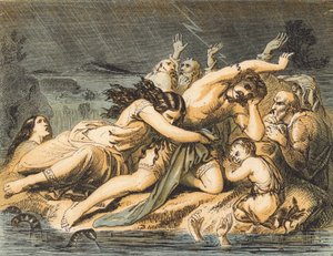 The Flood (barevná rytina) od English School