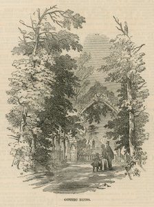 Gotické ruiny ve Vauxhall Gardens od English School