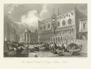 Canal Grande a Dóžecí palác, Benátky, 1844 od English School