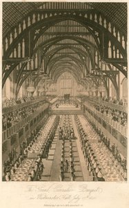 Velká korunovační hostina krále Jiřího IV. ve Westminster Hall, 17. července 1821 od English School